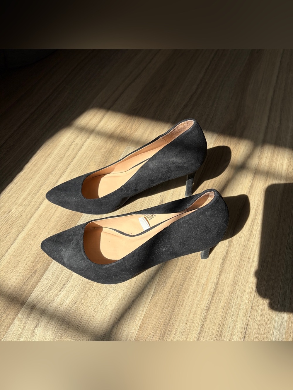 A New Day Black Pointed Toe Suede Pumps